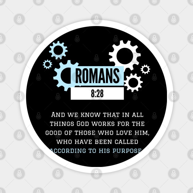 Romans 8: 28 Scripture - Gear Magnet by Mission Bear